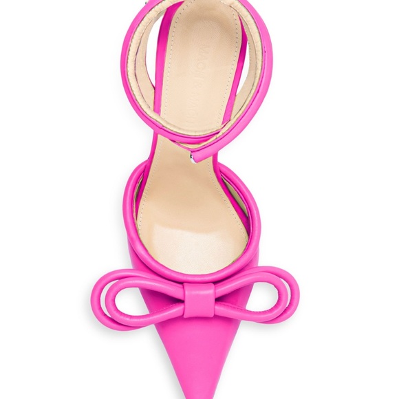 Brand new Mach & Mach Bow Leather Sandals in Fuschia . - Picture 5 of 12